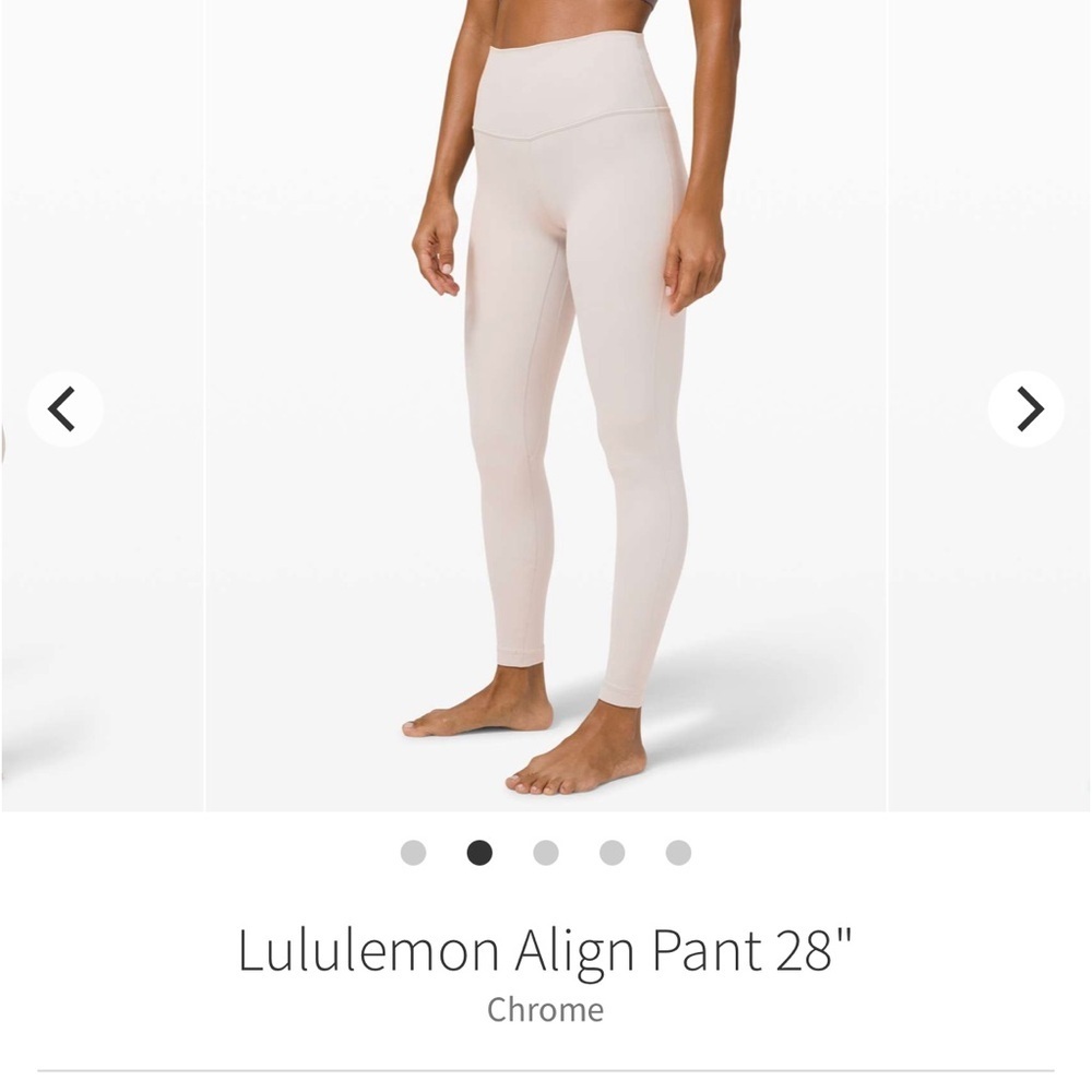 Lululemon Align Pant 28" Size 4 Chrome Color Double Lined